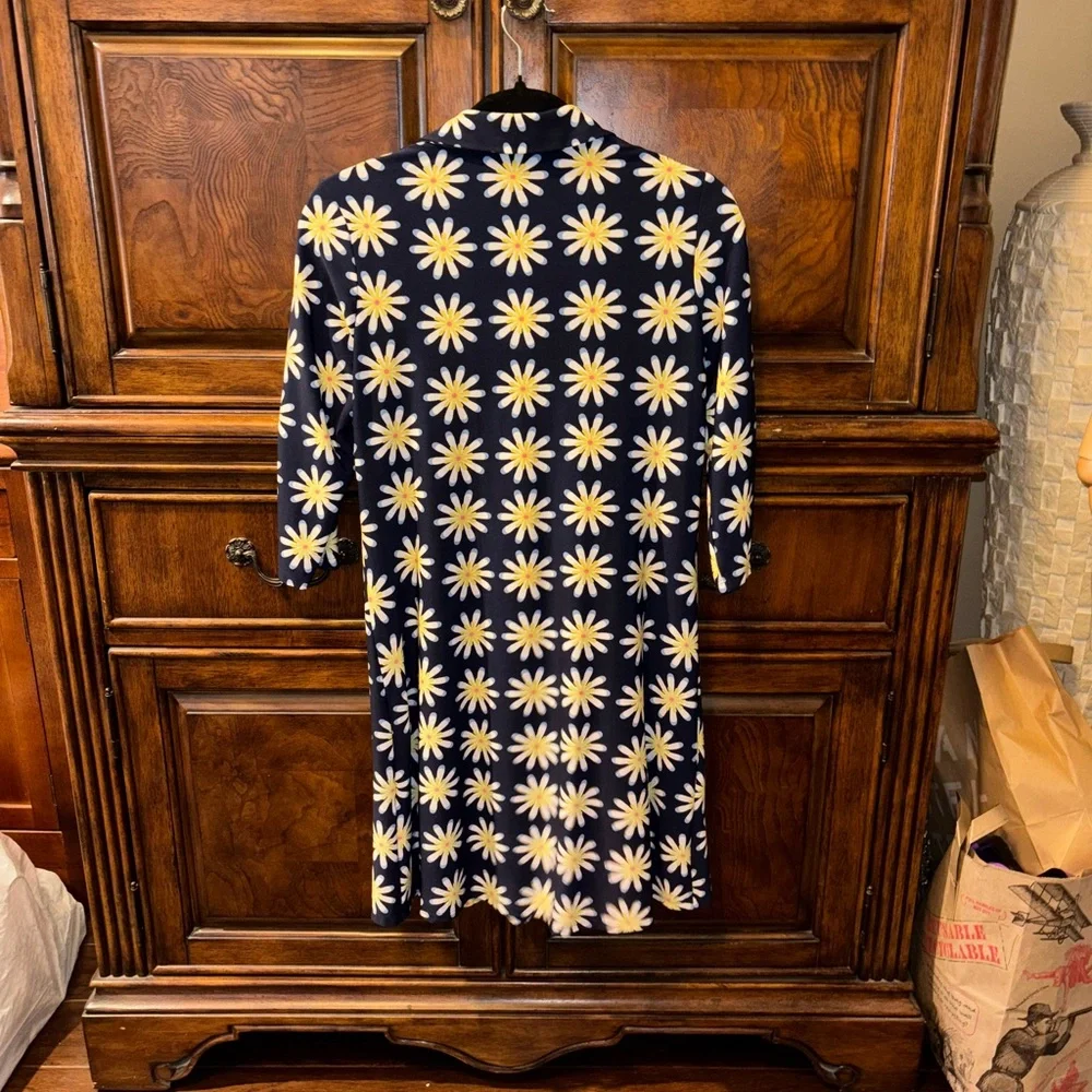 MSK Petite Retro Navy Floral Patterned Dress - Picture 2 of 4